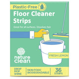 Nature Clean All Natural Wood Floor Cleaner for Mopping 36 Strips, Non-Toxic & Plastic-Free Packaging, Use On Hardwood Laminate Ceramic Tile Linoleum