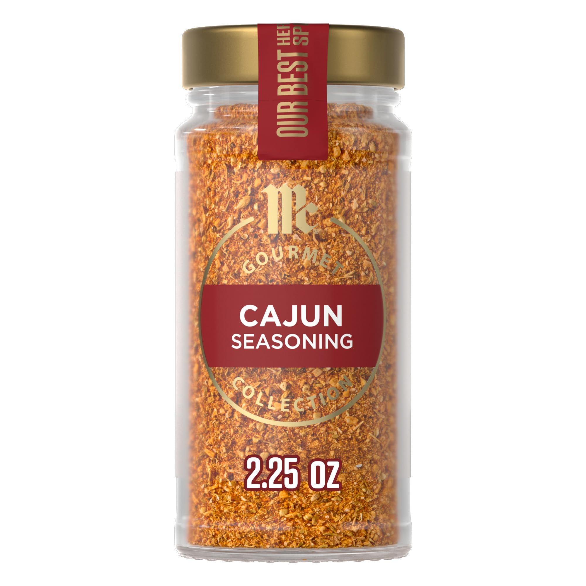McCormick Gourmet Collection Cajun Seasoning, Non GMO, Our Best Herbs & Spices, Spicy, Louisiana-Style Blend with Garlic, Onion & Peppers, Jazz Up