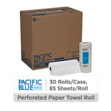 Georgia-Pacific Pacific Blue Select 2-Ply Perforated Roll Paper Towel, White, 85 Sheets Per Roll, 30 Rolls Per Case, 27385