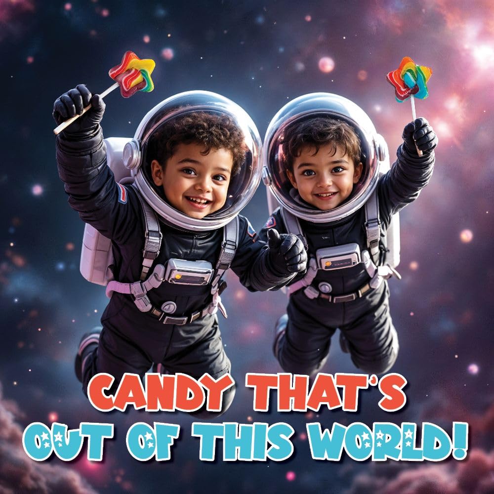 Galaxy Star Rainbow Lollipops Individually Wrapped, Bursting with Fruity Flavor, Great Swirl Lollipops for Kids Birthday Parties, Space Candy Party