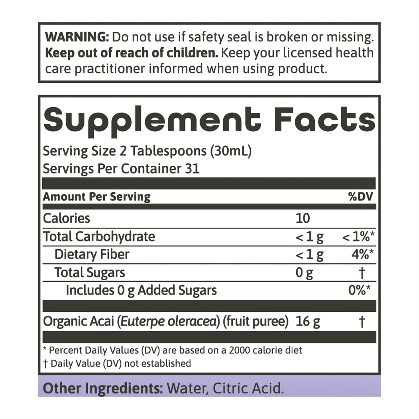 Dynamic Health Acai Gold | Organic Acai 100% Juice | Vegetarian, No Gluten or BPA, Dietary Supplement | 32oz, 32 Serv