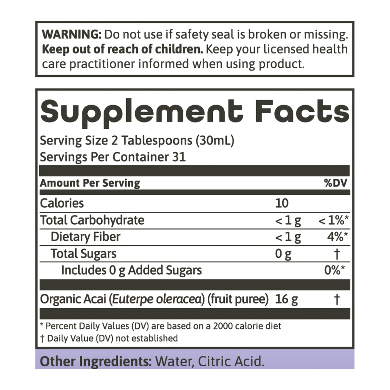 Dynamic Health Acai Gold | Organic Acai 100% Juice | Vegetarian, No Gluten or BPA, Dietary Supplement | 32oz, 32 Serv