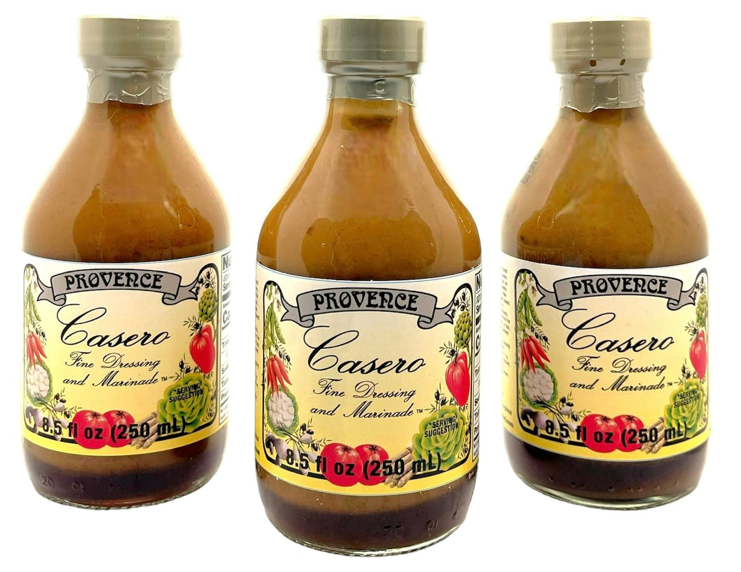 PROVENCE CASERO FINE DRESSING AND MARINADE 8.5 Fl Oz, KOSHER, VINAIGRETTE, GOURMET, 3 PACK