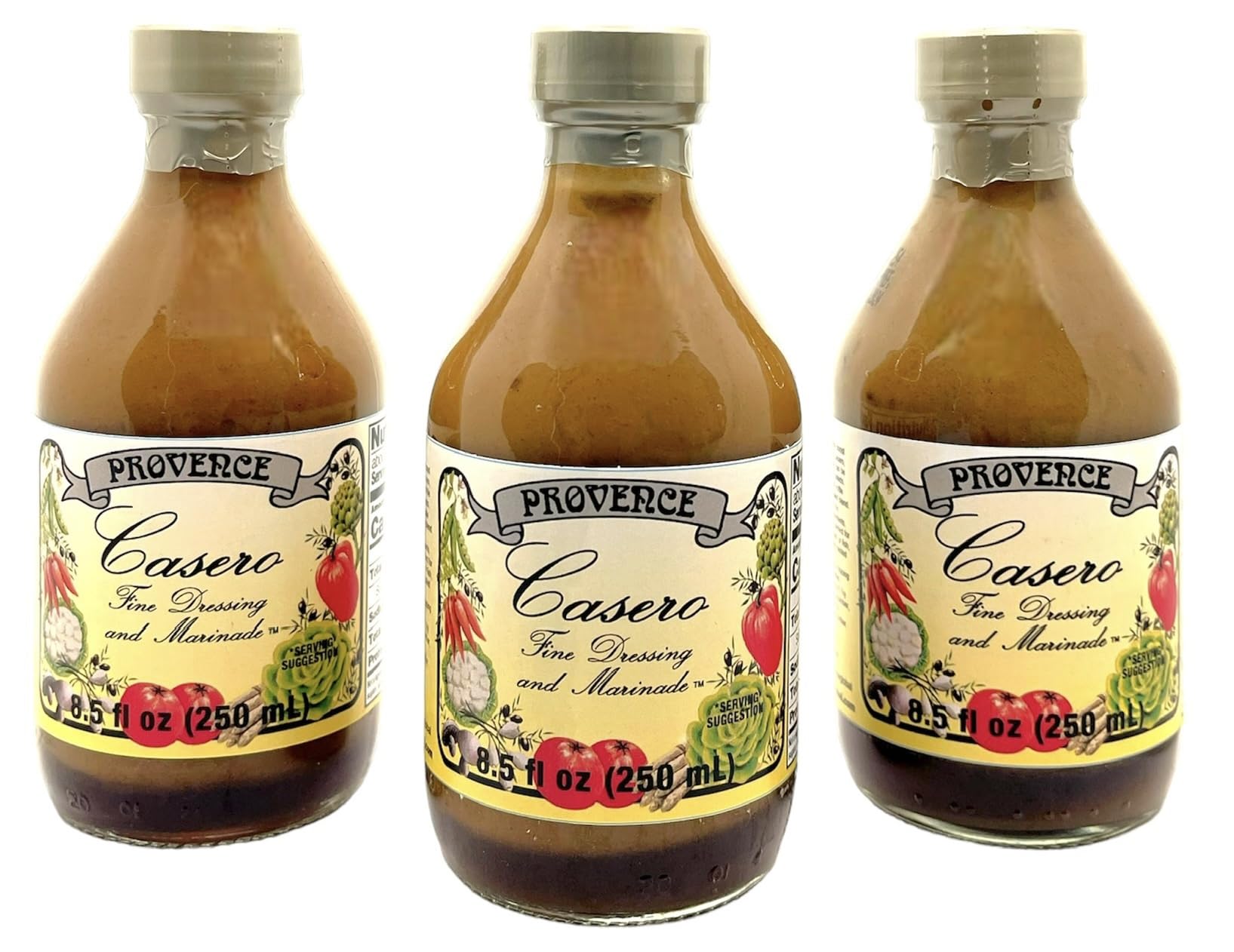 PROVENCE CASERO FINE DRESSING AND MARINADE 8.5 Fl Oz, KOSHER, VINAIGRETTE, GOURMET, 3 PACK