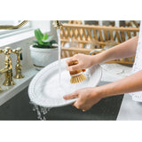 HIC Kitchen Vegetable Scrubber Dishwashing Brush, Bamboo with Non-Scratch Bristles, Set of 2