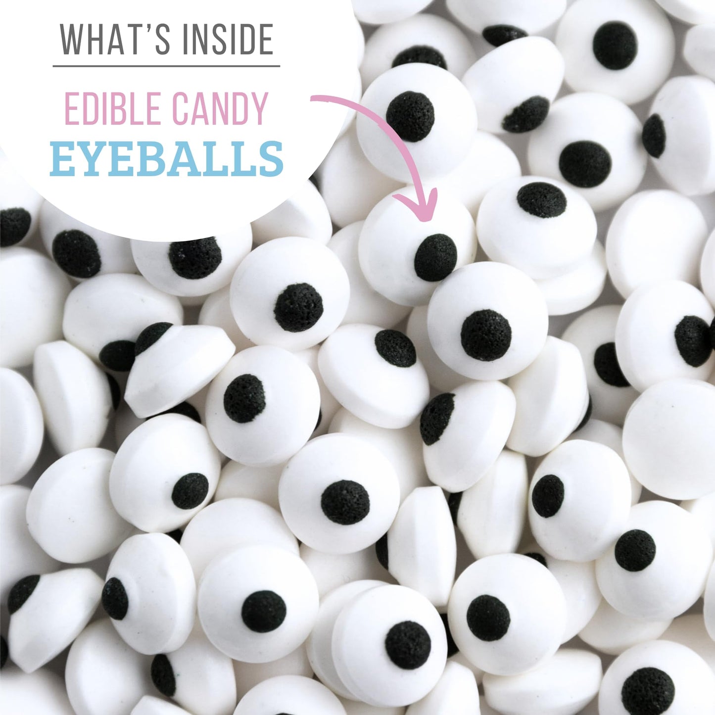 Sweets Indeed Bulk Candy Eyeballs, 200 Edible Eyes, Christmas Sprinkles, Perfect for Cake Decorations, Baking, Ice Cream, Cookies, Cupcake Topper