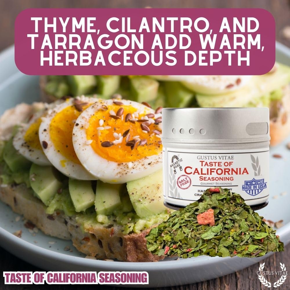Gustus Vitae - Taste of California - Authentic Artisanal Spice Blend - Gourmet Seasoning - Non GMO - All Natural - Sustainably Sourced - Small Batch