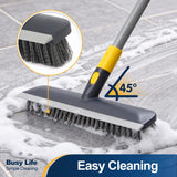 Yocada Floor Scrub Brush Telescopic Handle 2 in 1 Scrape Brush Stiff Bristle Shower Scrubber for Cleaning Patio Bathroom Garage Kitchen Wall Deck Tub