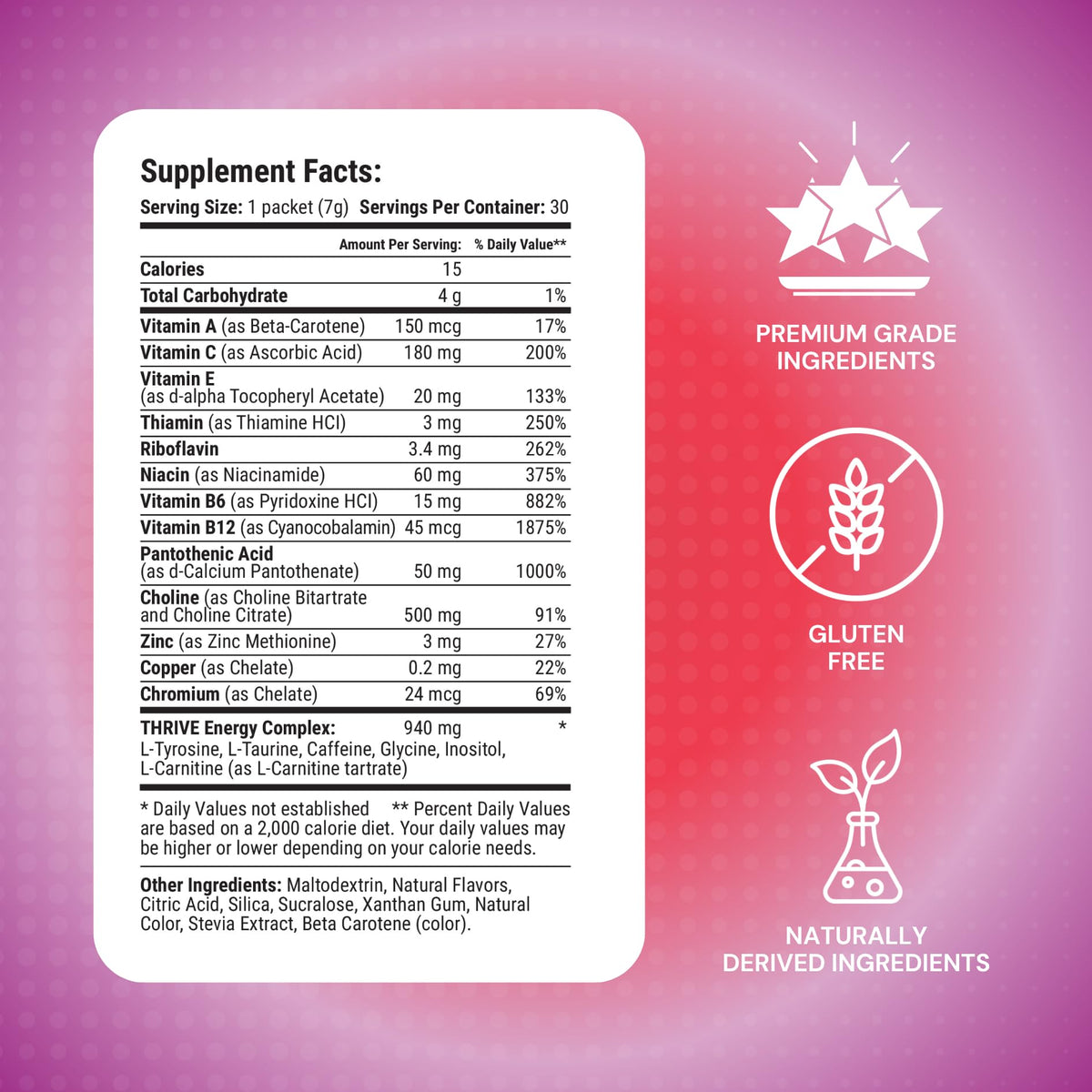 Le-Vel Thrive Activate Apple Berry Drink Mix, 30 Packets