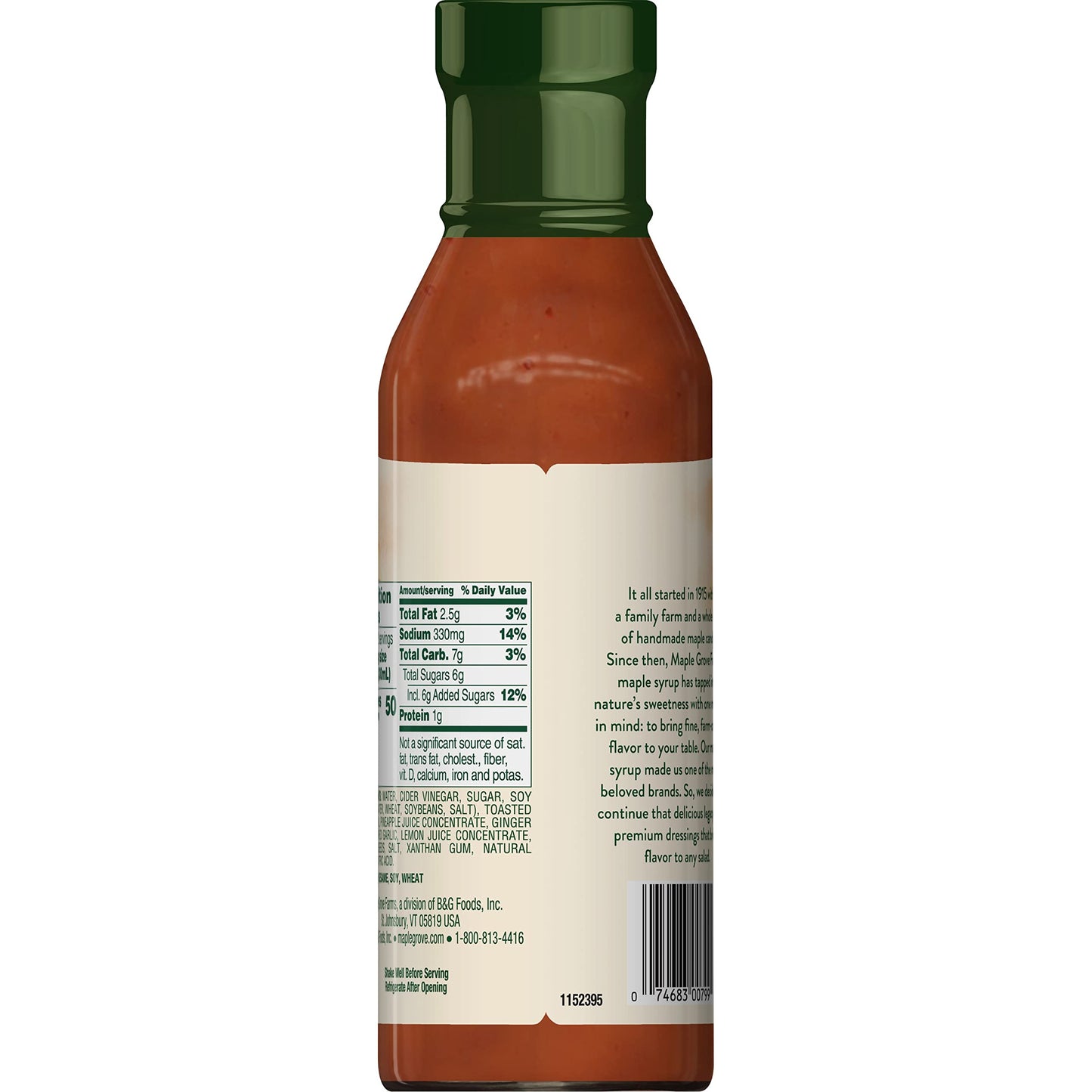 Maple Grove Farms Salad Dressing, Sesame Ginger Dressing, 12 Ounce