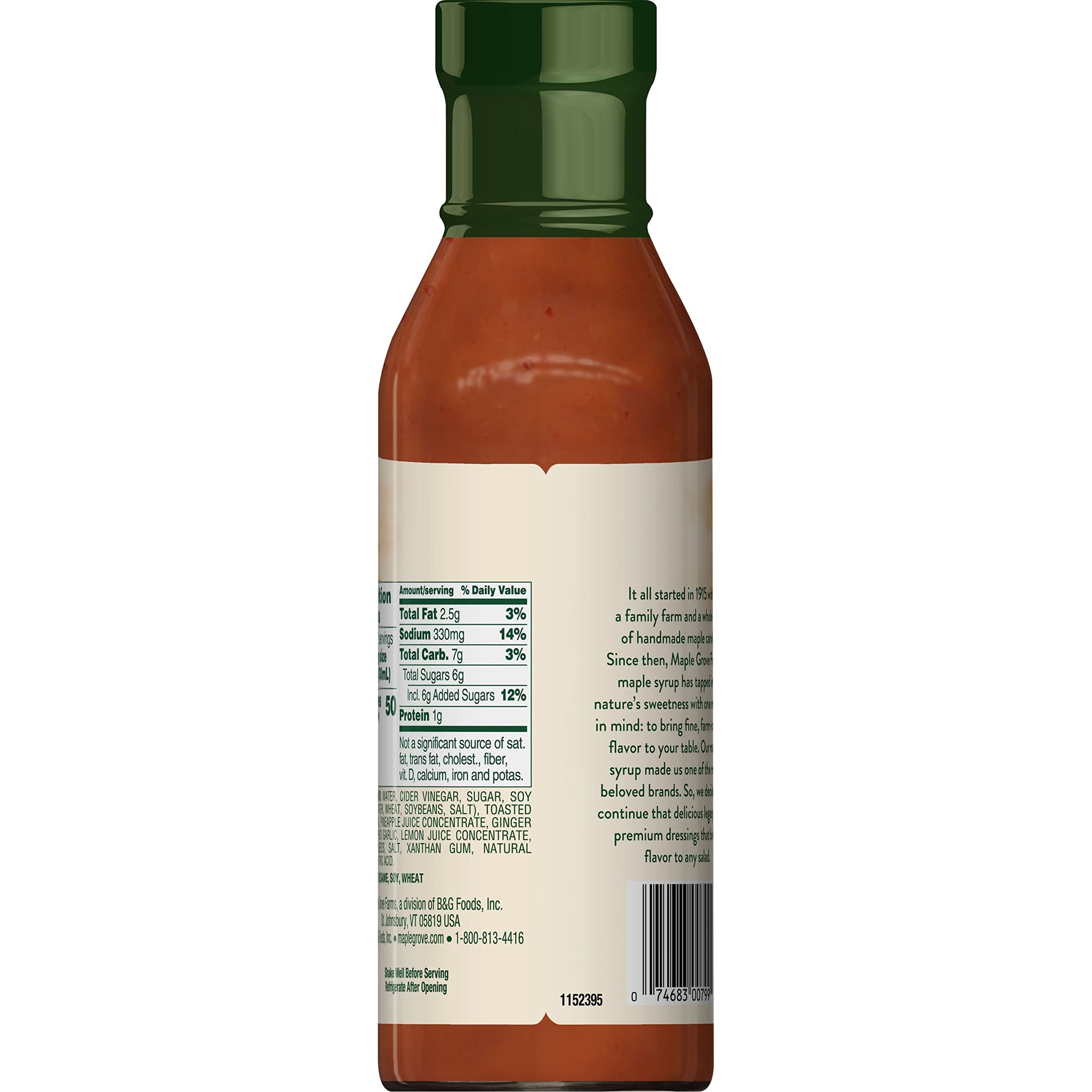 Maple Grove Farms Salad Dressing, Sesame Ginger Dressing, 12 Ounce