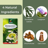 Hanan Bronchial Wellness 25 Tea Bags - Bronquiosan for Respiratory Lung Health Blend of Dried Eucalyptus Leaves, Cat's Claw Herbal Supplement