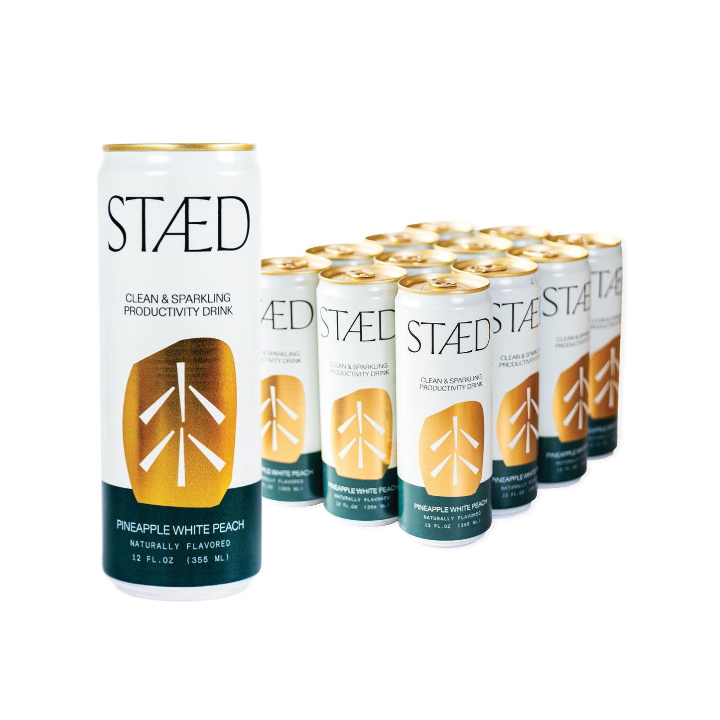 STAED Organic Energy Drinks, Clean Natural Productivity Drink with Cognizin® Citicoline & L-Theanine, Sparkling Functional Beverage, Clean Caffeine