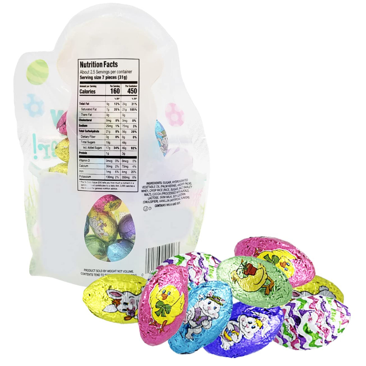 Fruidles Easter Puppy Double Crisp Eggs, Happy Easter Day Eggs, Party Bag Fillers, Individually Wrapped Foils, Kosher Certified (6-Pack Variety)