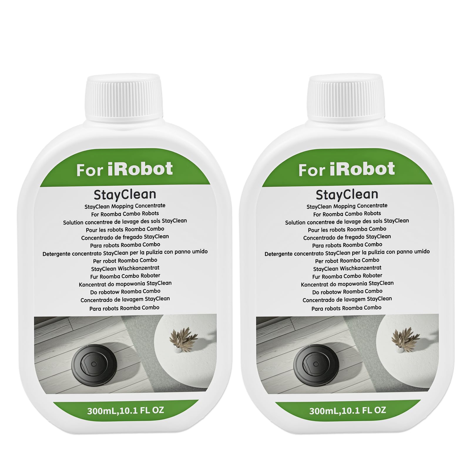 Liminfeit 2 Pack Floor Cleaning Solution for Roomba Plus 405 505 Max 705 Combo Robot, Mopping Concentrate for iRobot Roomba, Residue & Streak Free
