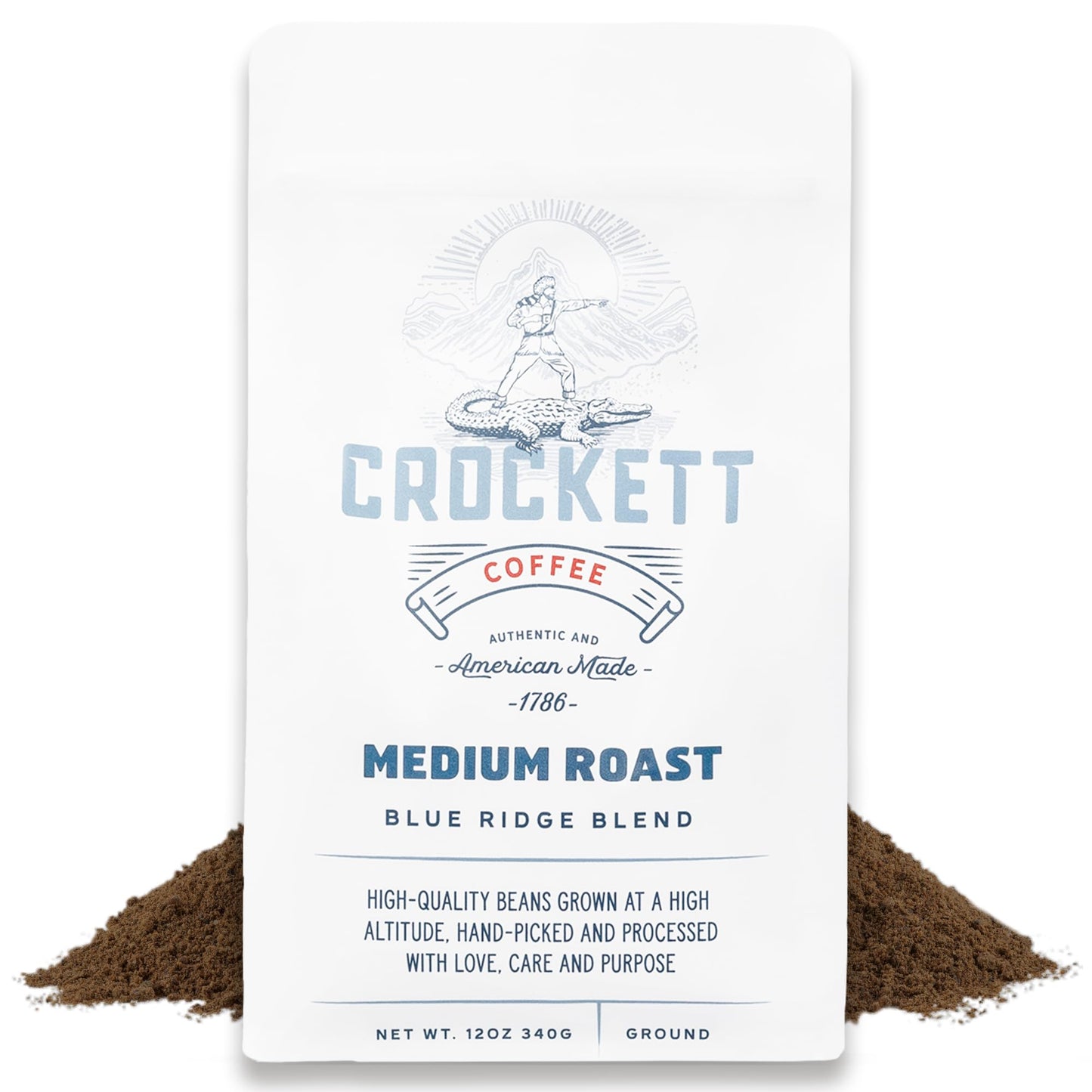 Crockett Medium Roast Ground Coffee - Bold Medium Roast Ground Coffee with Smooth Body, Balanced Flavor & Clean Finish - Perfect for Classic Coffee