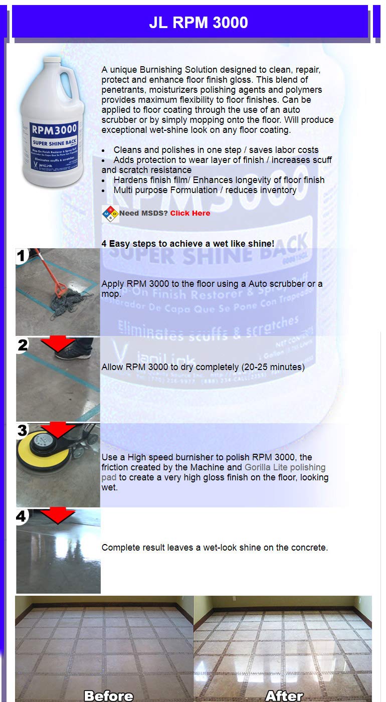 janiLink Mop-On Finish Restorer & Spray Buff Super Shine Back GAL [SET OF 2]