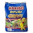 HARIBO Happy Mix Gummy Variety Pack, 120 Mini Bags (50 oz) - Goldbears, Twin Snakes & Wild Berry, Individually Wrapped Bulk Candy