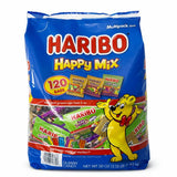 HARIBO Happy Mix Gummy Variety Pack, 120 Mini Bags (50 oz) - Goldbears, Twin Snakes & Wild Berry, Individually Wrapped Bulk Candy
