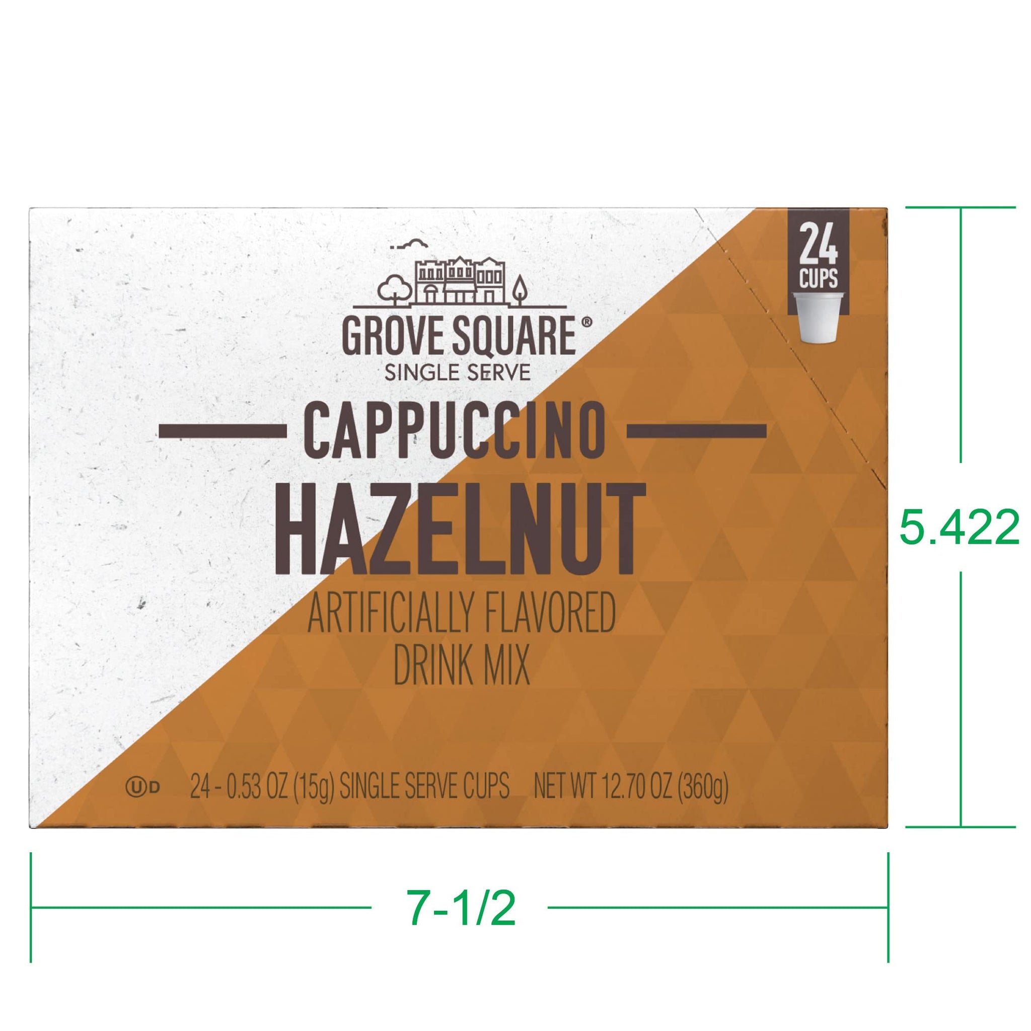 Grove Square Cappuccino, Hazelnut, 24 Single Serve Cups