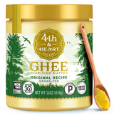 4th & Heart Original Grass-Fed Ghee, Clarified Butter, 100% Butter Fat, Pasture-Raised, Lactose & Casein Free, High Smoke Point Cooking Oil, Keto