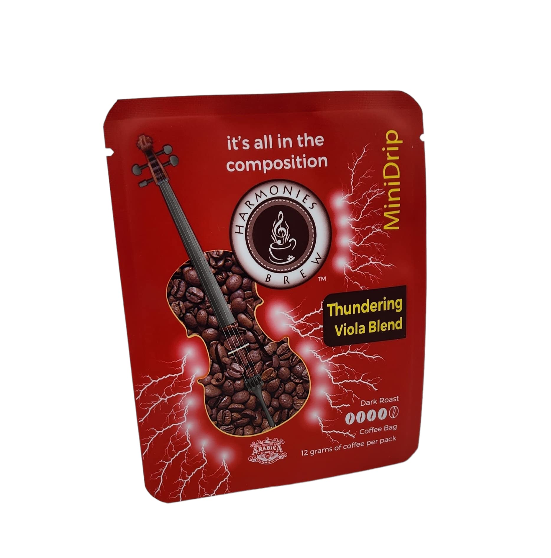 Thundering Viola Box of Brew - 10 Pack Single Serve Pour Over Coffee, Certified Fairtrade, Organic Dark Roast