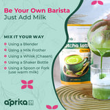 AprikaLife Matcha Latte Powder, Premium Barista Crafted Mix with Natural Vanilla Flavor - Authentically Japanese - 1st Harvest Ceremonial Grade, Sweet