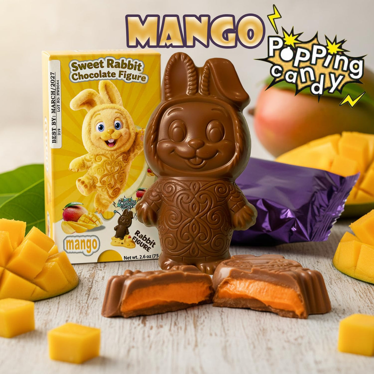 Dubai Chocolate Bars - Dubai Style - Cookies - Mango - Blueberry Flavors - 4x75g