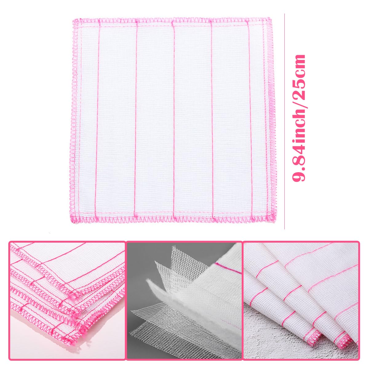 Snadulor 10Pcs Wood Fiber Cleaning Cloths Bamboo Blend Dish Cloths Super Absorbent Kitchen Cleaning Cloth Dish Towels,9.8" x 9.8"