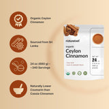 Organic Ceylon Cinnamon Powder, 24 oz | True Sri Lanka Bark Source - Freshly Ground Sticks - Raw Cinnamon Spice Flavor & Aroma - Non-GMO, Filler Free