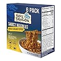 Blue Dragon Garlic & Black Pepper Saucy Noodles - 4.25oz (Pack of 6) - Knife Cut Air Dried Noodles w/Garlic & Black Pepper Sauce & Spring Onion