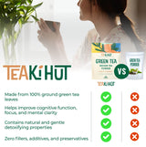 TEAki Hut Instant Green Tea Powder, Refreshing Unsweetened Drink mix, Premium Green Tea Instant Powder for Beverages, Smoothies or Baked Goods, Great