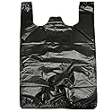 YYaaloa 100 pcs Black Trash Bags with Handles - 14x22 Super Thick 1.8mil Plastic Rubbish Bags for Office, Picnic, Kitchen, Bulk Use