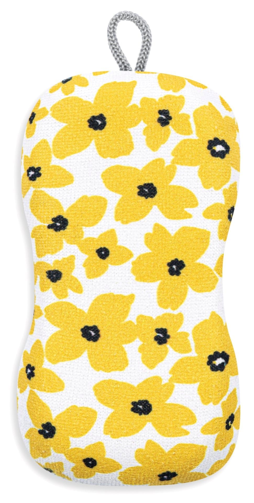 MÜkitchen Premuim Sponge for Dishes and Household Cleaning | Microfiber Print and Non-Scratch Scrub Pad (Buttercup Floral)