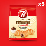 7Days Mini Croissant Pouches, Chocolate Filling, Individual Size Snack Bag, On the Go Bakery Snacks (2.12oz, Pack of 5)