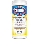 Clorox Disinfecting Cleaning Wipes, Bleach Free, Crisp Lemon, 35 Count (Pack May Vary)