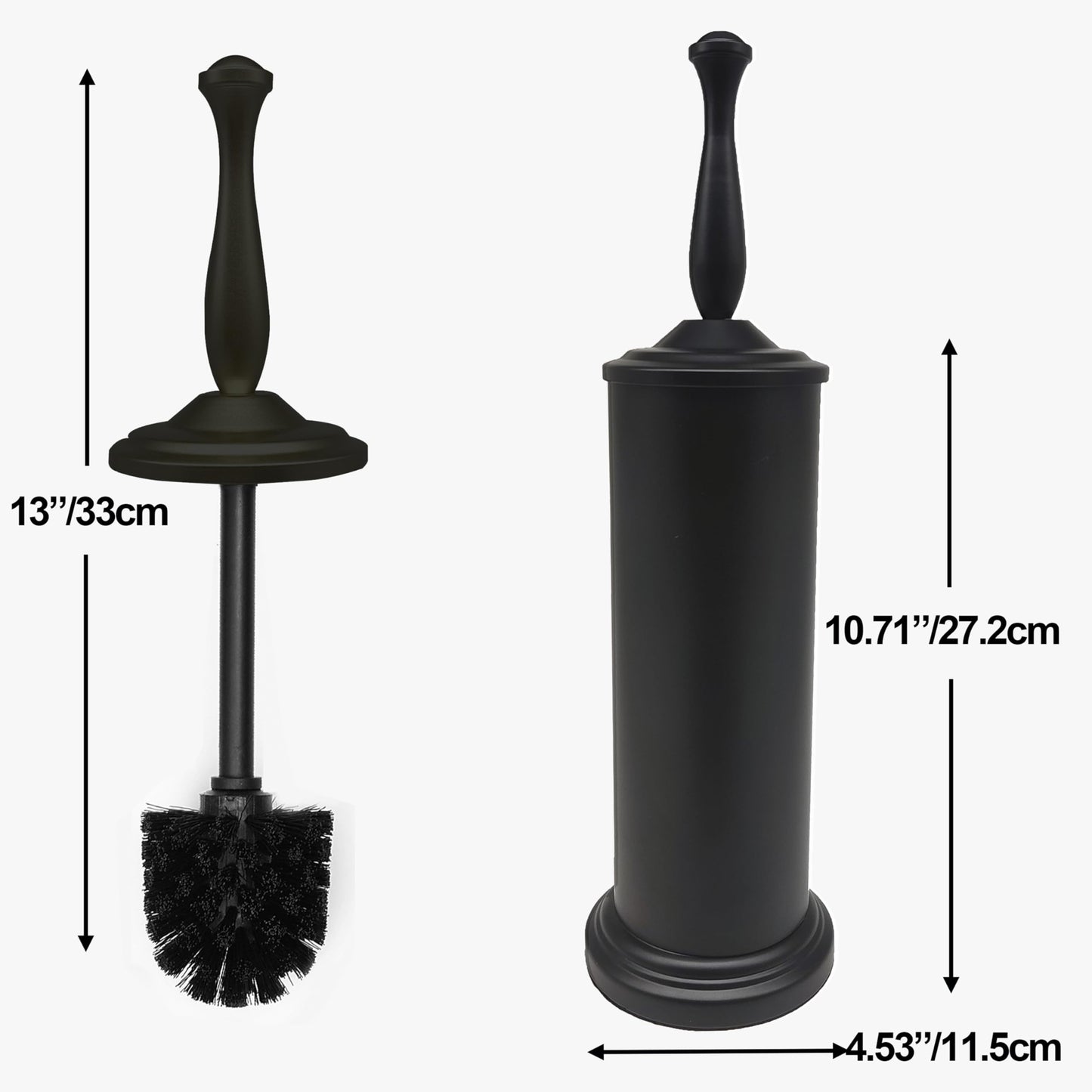 Indecor Home Matte BlackToilet Bowl Brush with Holder, Durable Bathroom Cleaning Tool, Modern Design for Easy Toilet Maintenance, Bathroom Cleaner