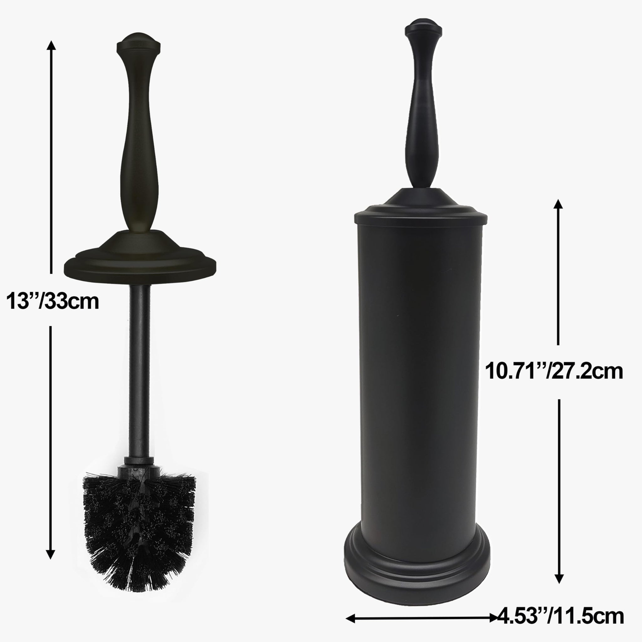 Indecor Home Matte BlackToilet Bowl Brush with Holder, Durable Bathroom Cleaning Tool, Modern Design for Easy Toilet Maintenance, Bathroom Cleaner