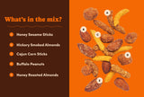 Nuts com Honey & Heat Trail Mix - Sweet and Spicy Nuts Blend with Honey Sesame Sticks, Hickory Smoked Almonds, Cajun Corn Sticks, Buffalo Peanuts