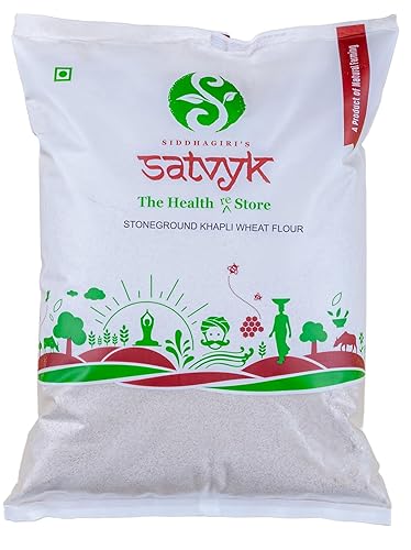 S Siddhagiri's SATVYK THE HEALTH re STORE Khapli Wheat Flour (Set of 3-3kg) - Stoneground Khapli Atta | Easy to Digest | Fiber Rich Whole Wheat Flour