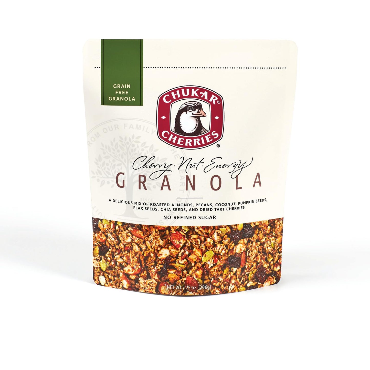 Grain Free Cherry Granola - Healthy Low Sugar Gluten-Free Premium Granola with Flax Seeds