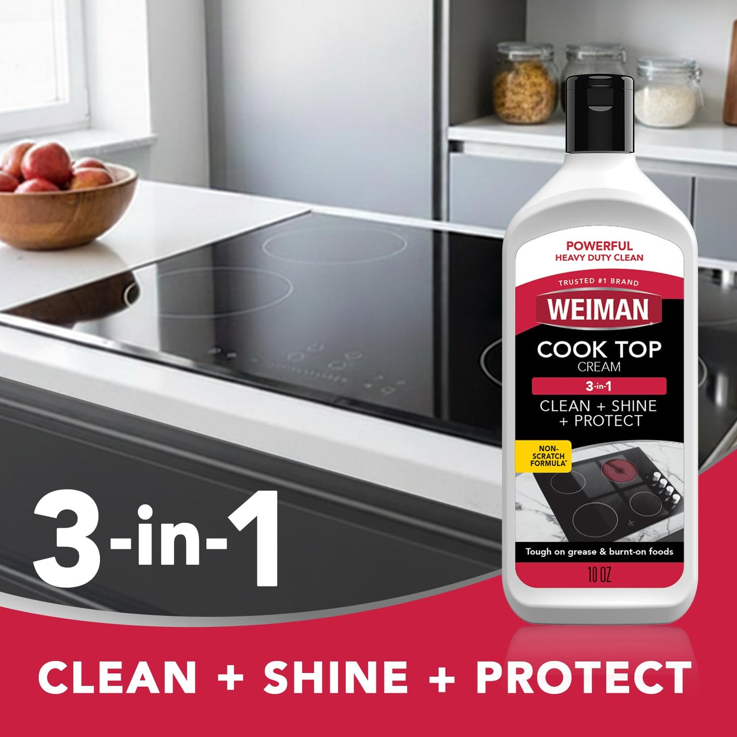 Weiman Cooktop Cleaner & Polish Heavy Duty Stove Eco Friendly 10 oz Bottle