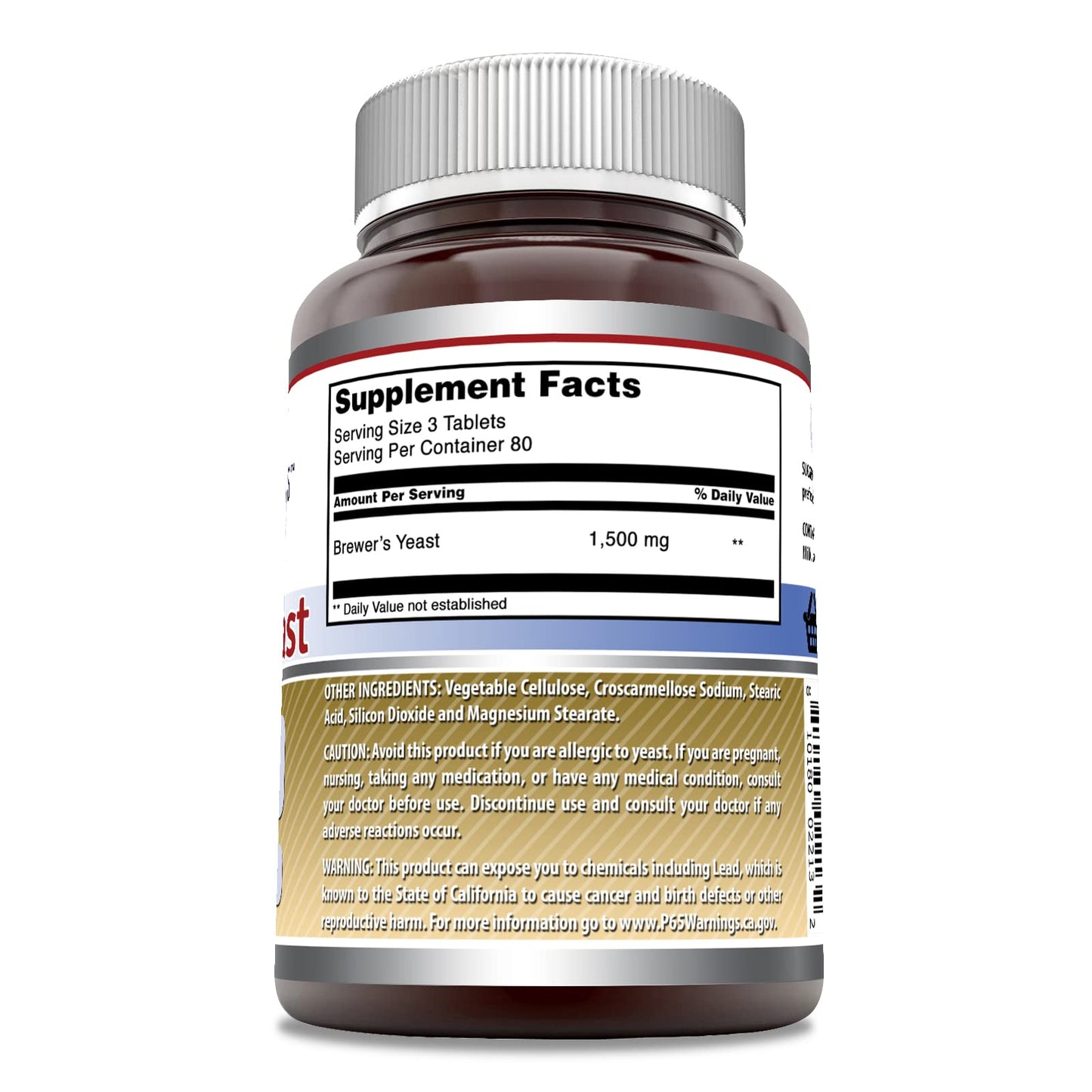 Amazing Formulas Brewer's Yeast 1500 Mg | Tablets Supplement | Non-GMO | Gluten-Free | Made in USA (1 Pack | 240 Count)