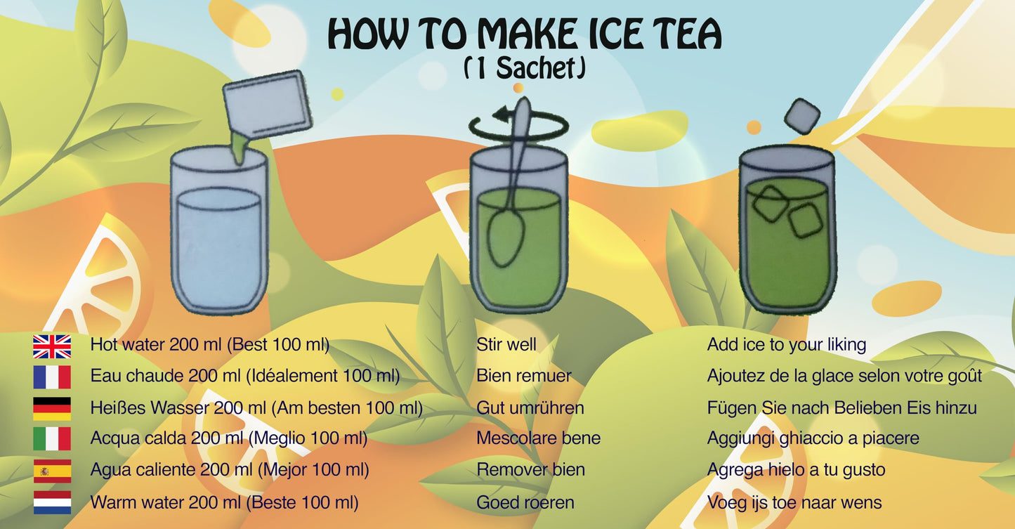 EmoBug Cha Tra Mue 3 in 1 Instant Thai Boba Iced Tea Mix Powder, Lemon Tea 1 x 500 g (Pack of 1)