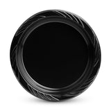 Munfix 200 Black Plastic Plates Set - 7 Inch Disposable Dessert/Salad Plates, Bulk Pack for Party, BBQ, Picnic, Parties, Travel and Events