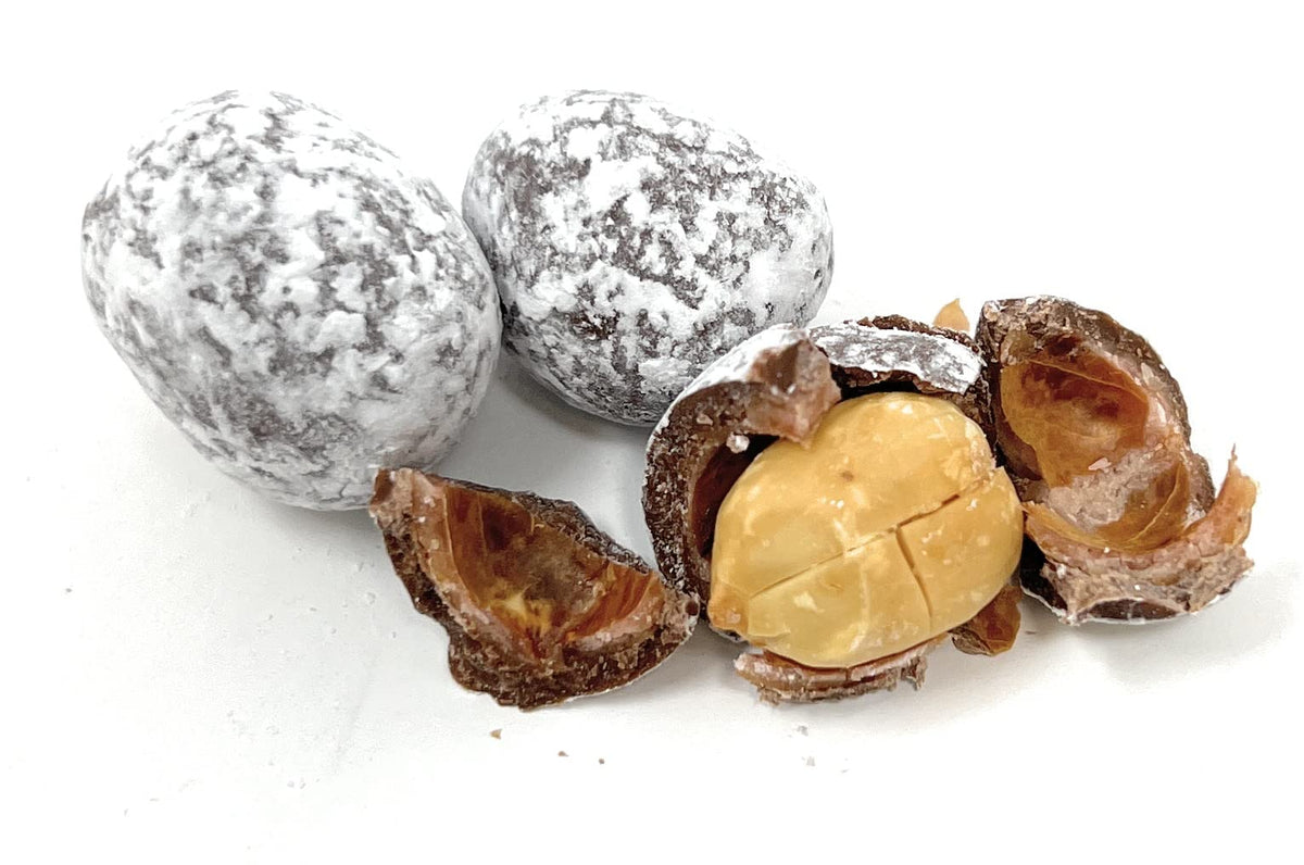 Dulcefina chocolate and Sweets, Milk Chocolate Praline Peanuts - Powder Sugar Dusted (2 Lbs)