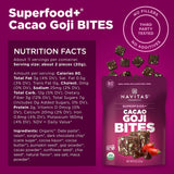 Navitas Organics Cacao Goji Superfood+ BITES - Power Snacks - All Natural Plant Based - Clean Energy & Nutrition - USDA Organic, Non GMO, Gluten Free