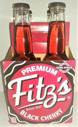 Premium Fitz's Black Cherry 12oz Glass Bottles (4 pack) Fitzs Soda pop Root Beer