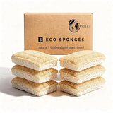 Eco Kitchen Sponges - Plant Based Cellulose & Natural Loofah Scrub Sponge - Biodegradable Dish Sponge - 6 Pack - by Janté Co.