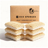 Eco Kitchen Sponges - Plant Based Cellulose & Natural Loofah Scrub Sponge - Biodegradable Dish Sponge - 6 Pack - by Janté Co.